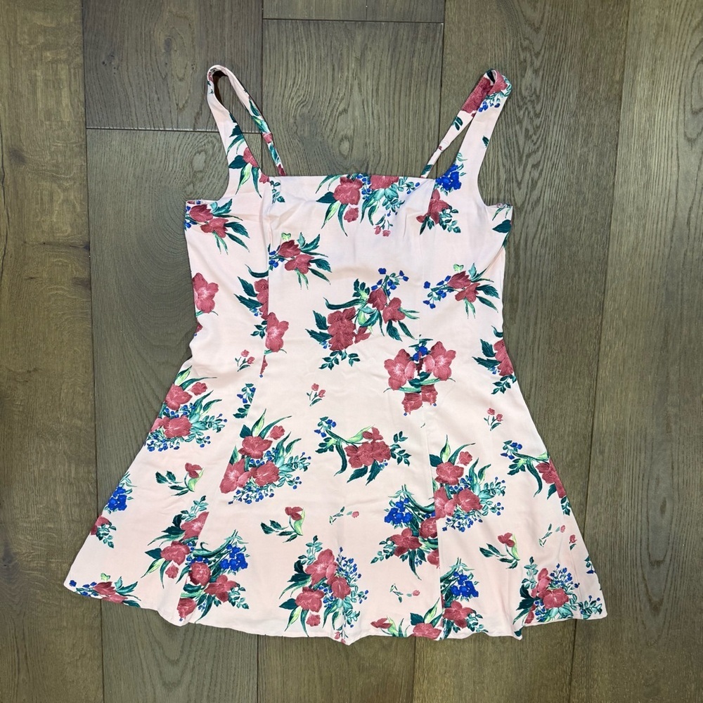 Abercrombie & Fitch Fit and Flare Square Neck Floral Mini Dress